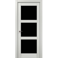 Дверь межкомнатная "Амати 20" Бьянко (Черное стекло)